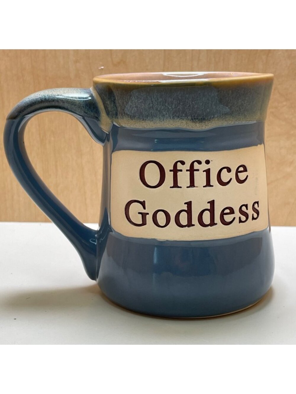 Office Goddess Ceramic Coffee Mug Blue & Beige 12 Oz By LTD Commodities